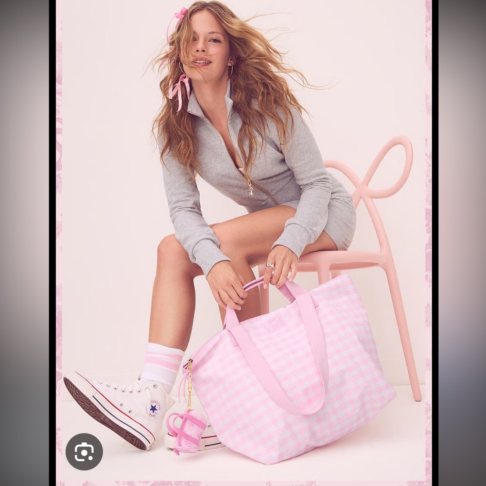 Victoria's Secret Pink Gingham Tote Bag - Picture 2 of 4